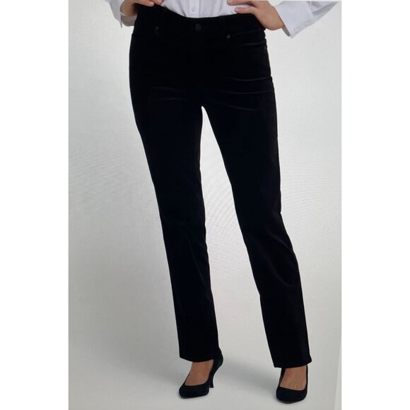 NYDJ Womens Marilyn Straight Corduroy Pants 6P Black Lift Tuck Technology - Picture 3 of 14